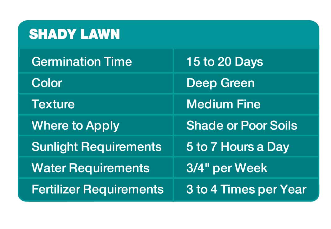 information about the product including germination time, color, texture, tolerates, sunlight requirements, water requirements, and fertilizer requirements